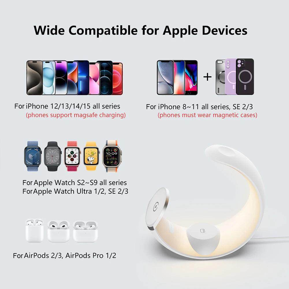 4-in-1 Magnetic Wireless Charger Stand with Desk Lamp - My Store