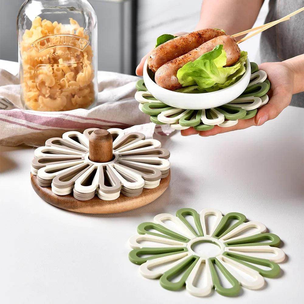 6Pcs Nordic Silicone Flower Placemats - My Store