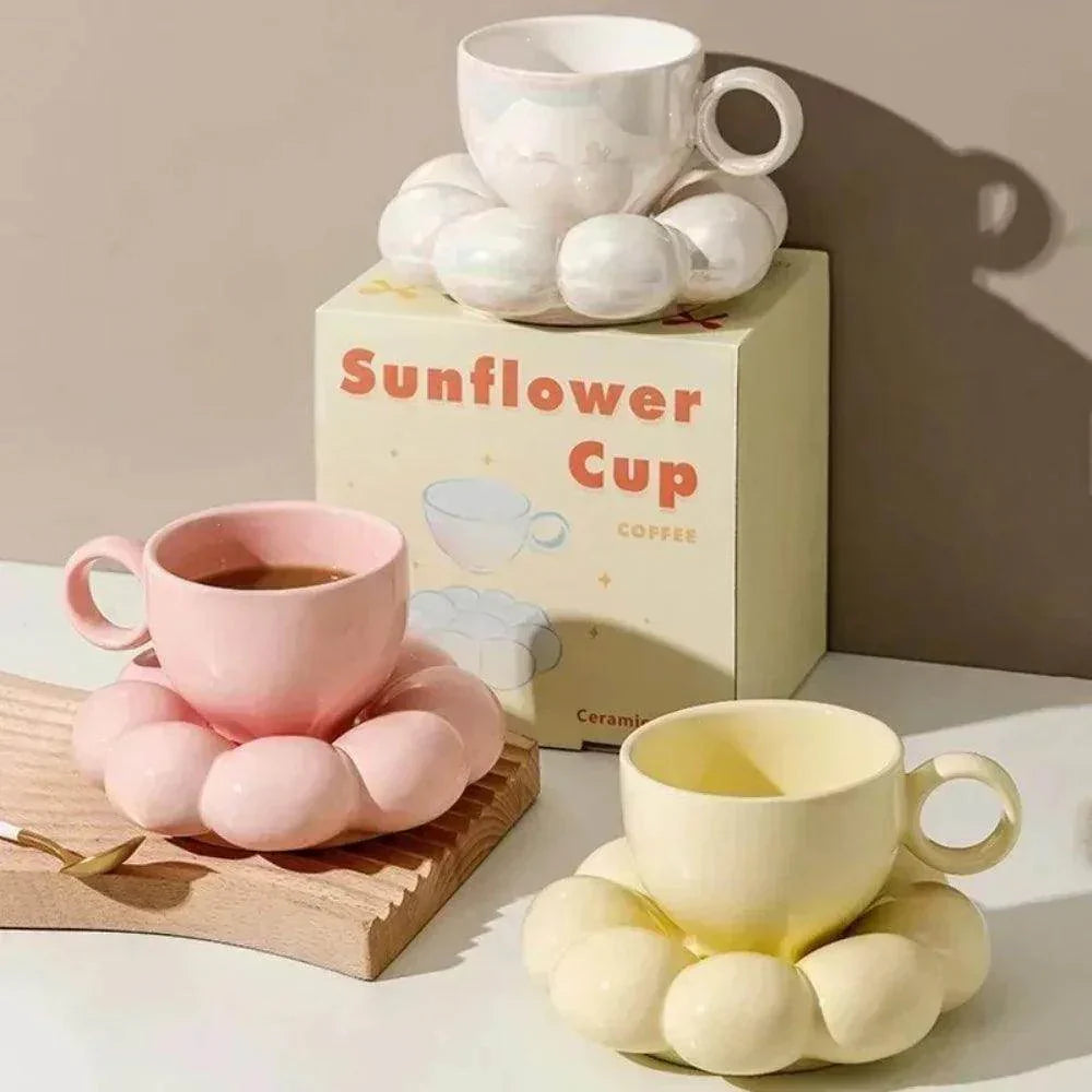200ml Ceramic Cloud Coffee Mug Set with Decorative Tray - My Store