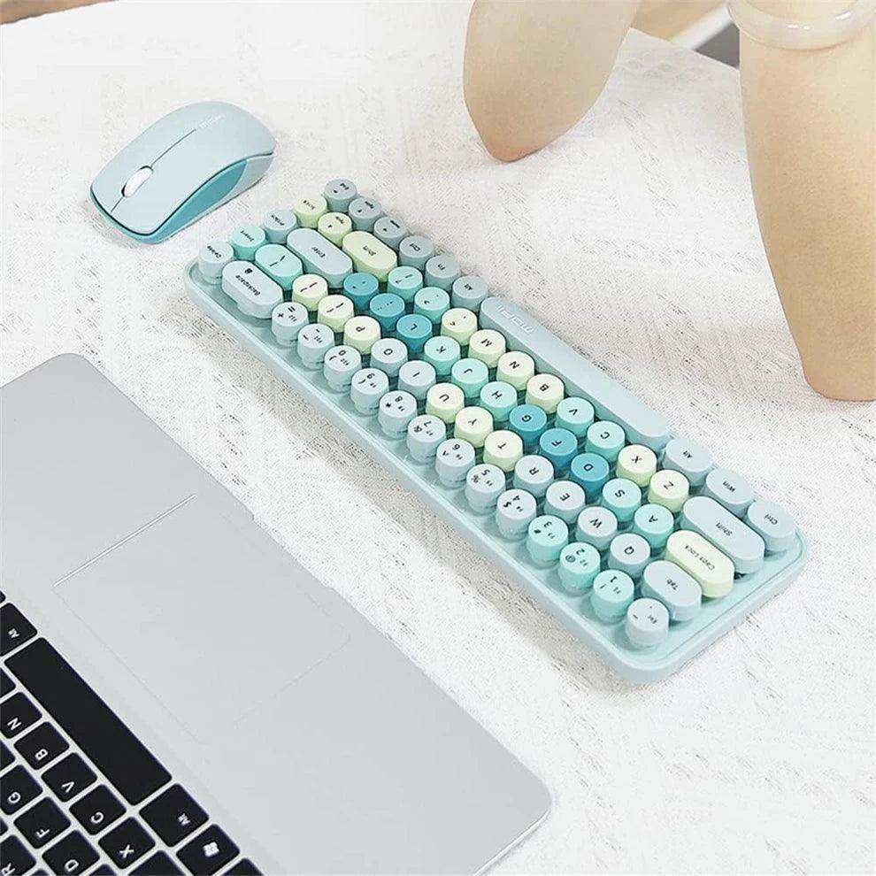Colorful Wireless Keyboard and Mouse Ergonomic - My Store