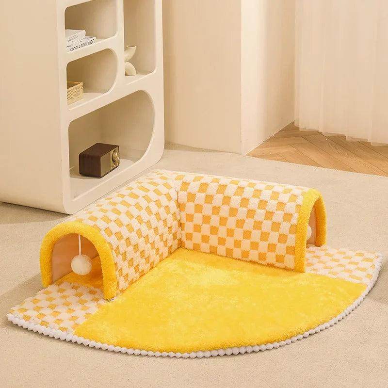 Cat Tunnel Bed with Play Ball - 2-in-1 Cat Bed and Tunnel for Small Pets - My Store