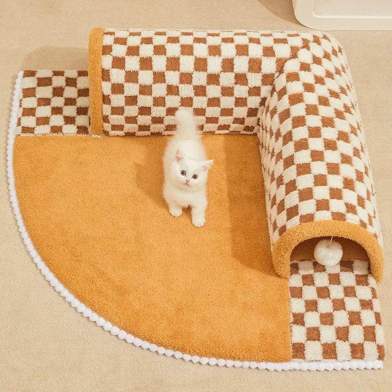 Cat Tunnel Bed with Play Ball - 2-in-1 Cat Bed and Tunnel for Small Pets - My Store