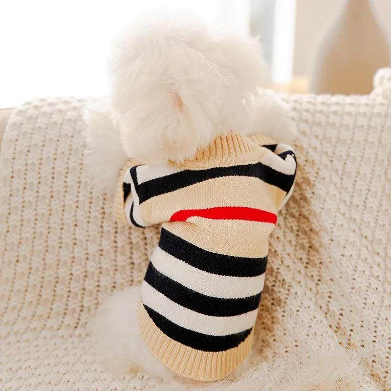 Striped Knitted Pet Sweater - My Store