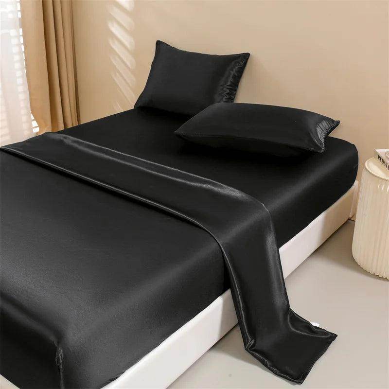 Satin Bed Sheets Set - Queen Size, 4-Piece Silky Bedding - My Store
