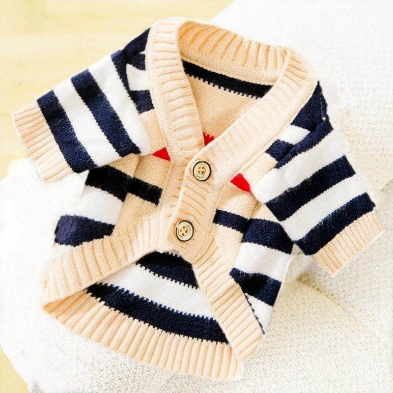 Striped Knitted Pet Sweater - My Store