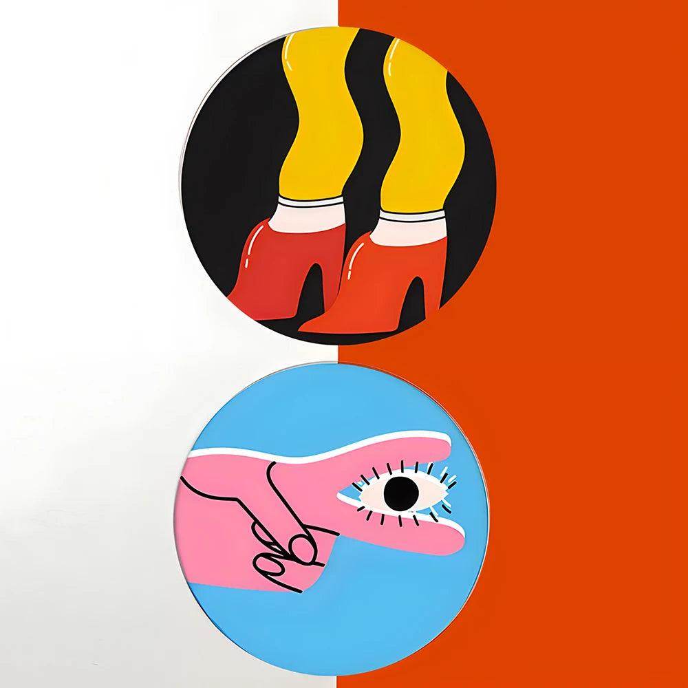 6Pcs Picasso Style Acrylic Cup Mats - My Store