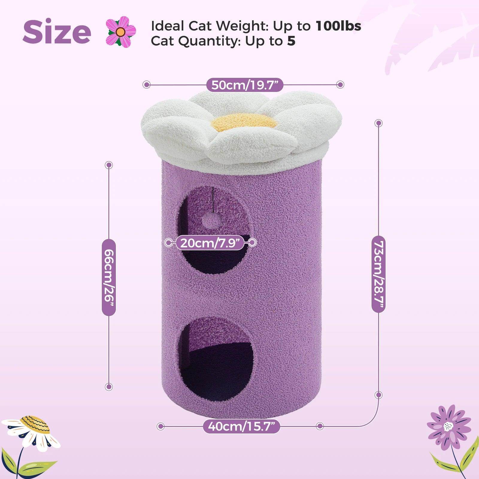 Flower Cat Bed House Indoor Double-Deck Cat Condo - My Store