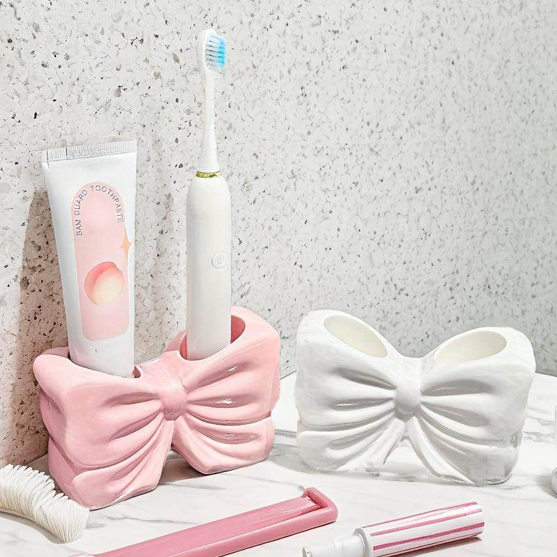 Charming Bowknot Ceramic Toothbrush Holder - My Store
