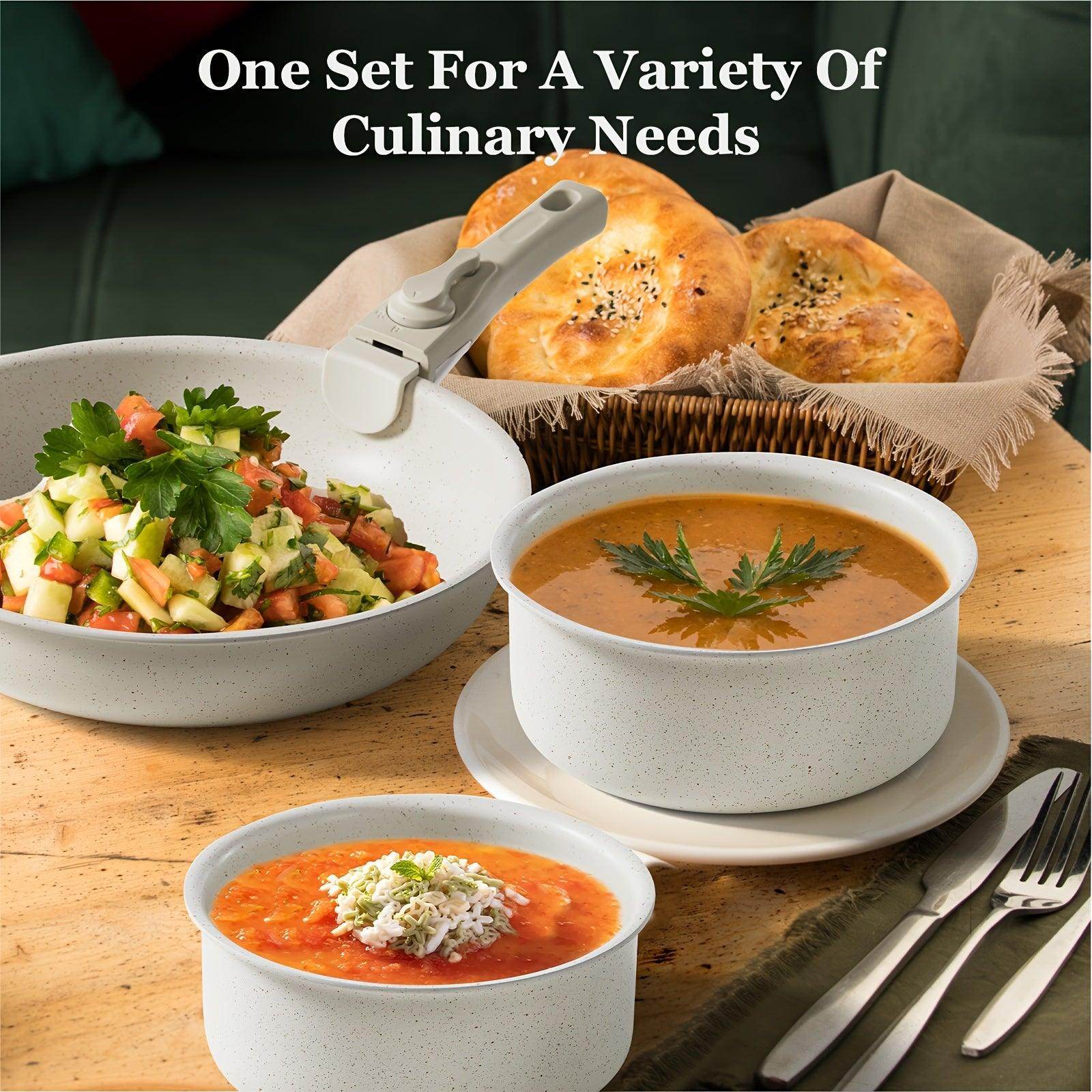 12-Piece Nonstick Kitchen Cookware Set, Beige - My Store