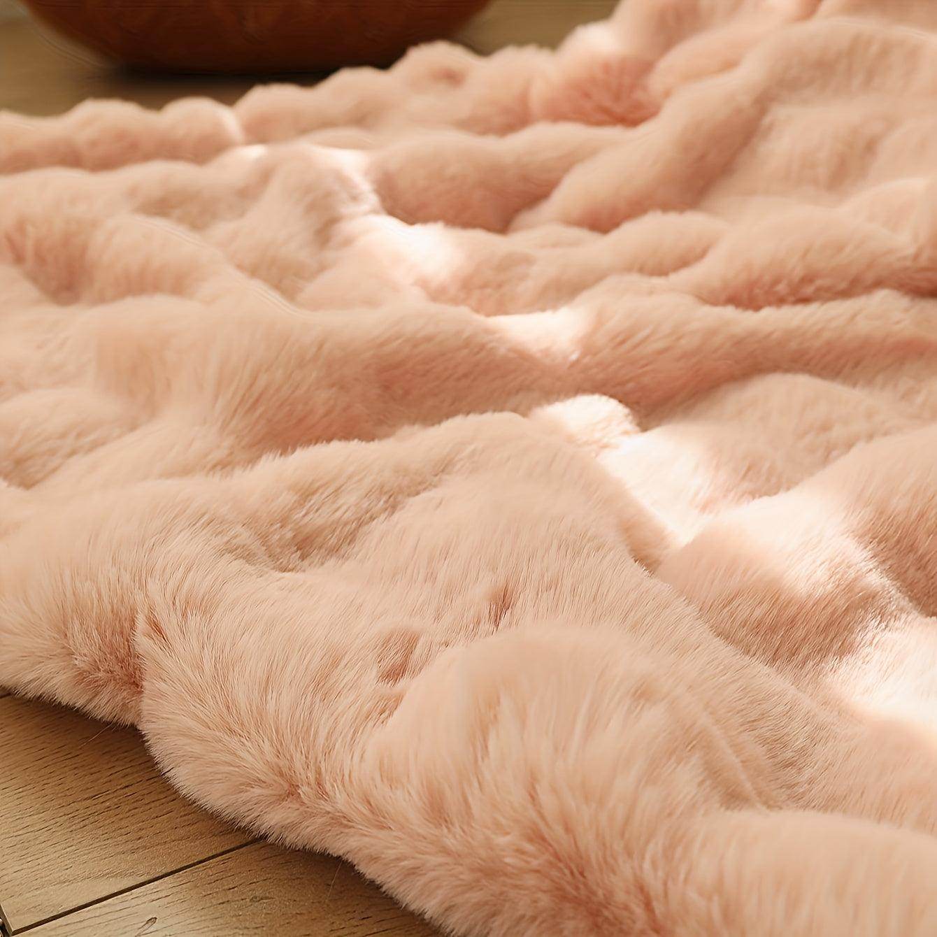 Faux Rabbit Fleece Throw Blanket – Soft & Warm for All Seasons - My Store