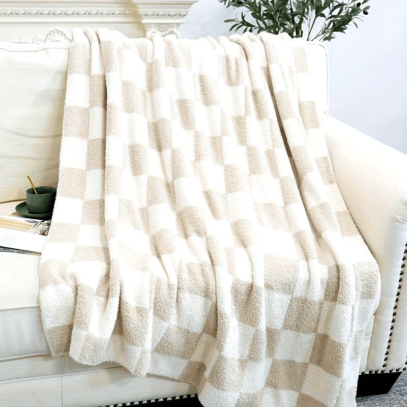 Comfort Soft Feather Yarn Knitted Throw Blanket - My Store