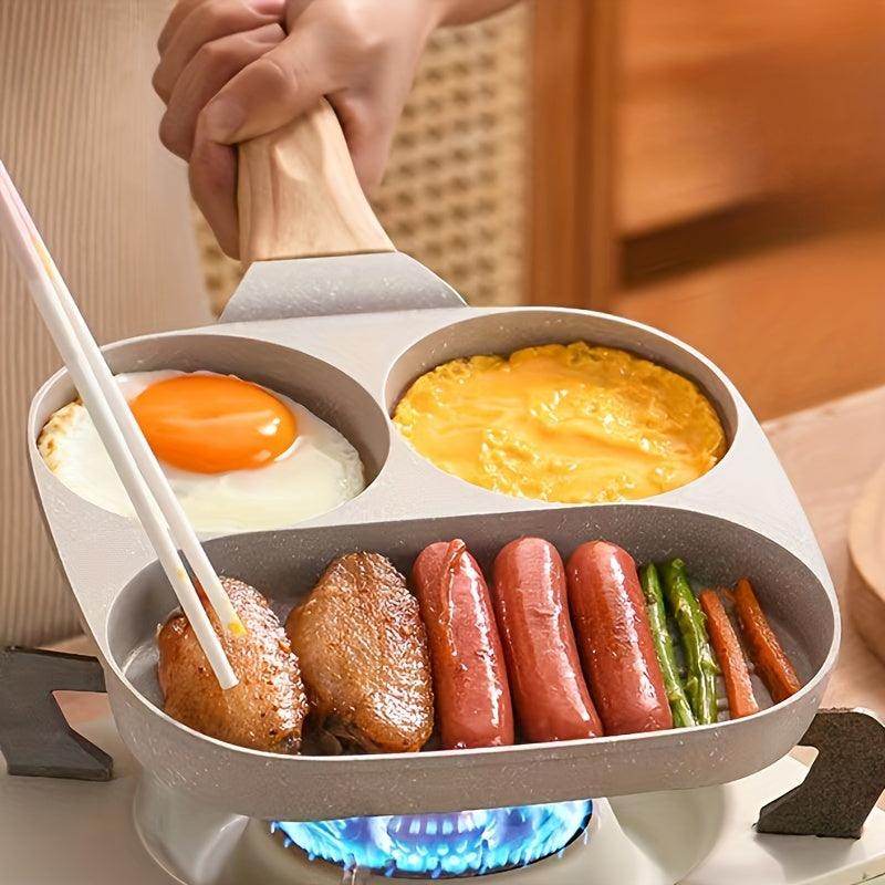 Triple Compartment Nonstick Breakfast Skillet - My Store