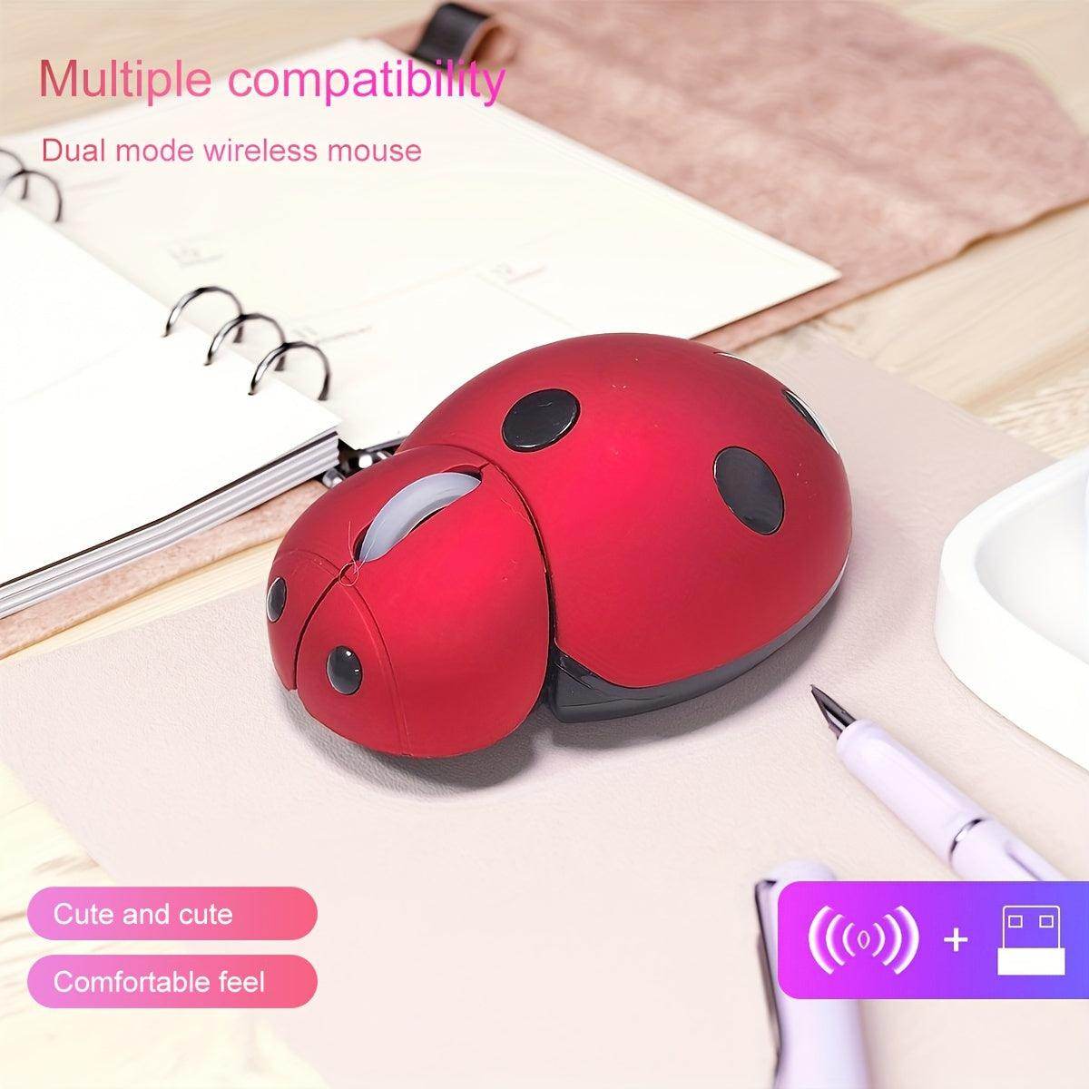 Dual Mode Wireless Cute Ladybug Design Mouse - My Store