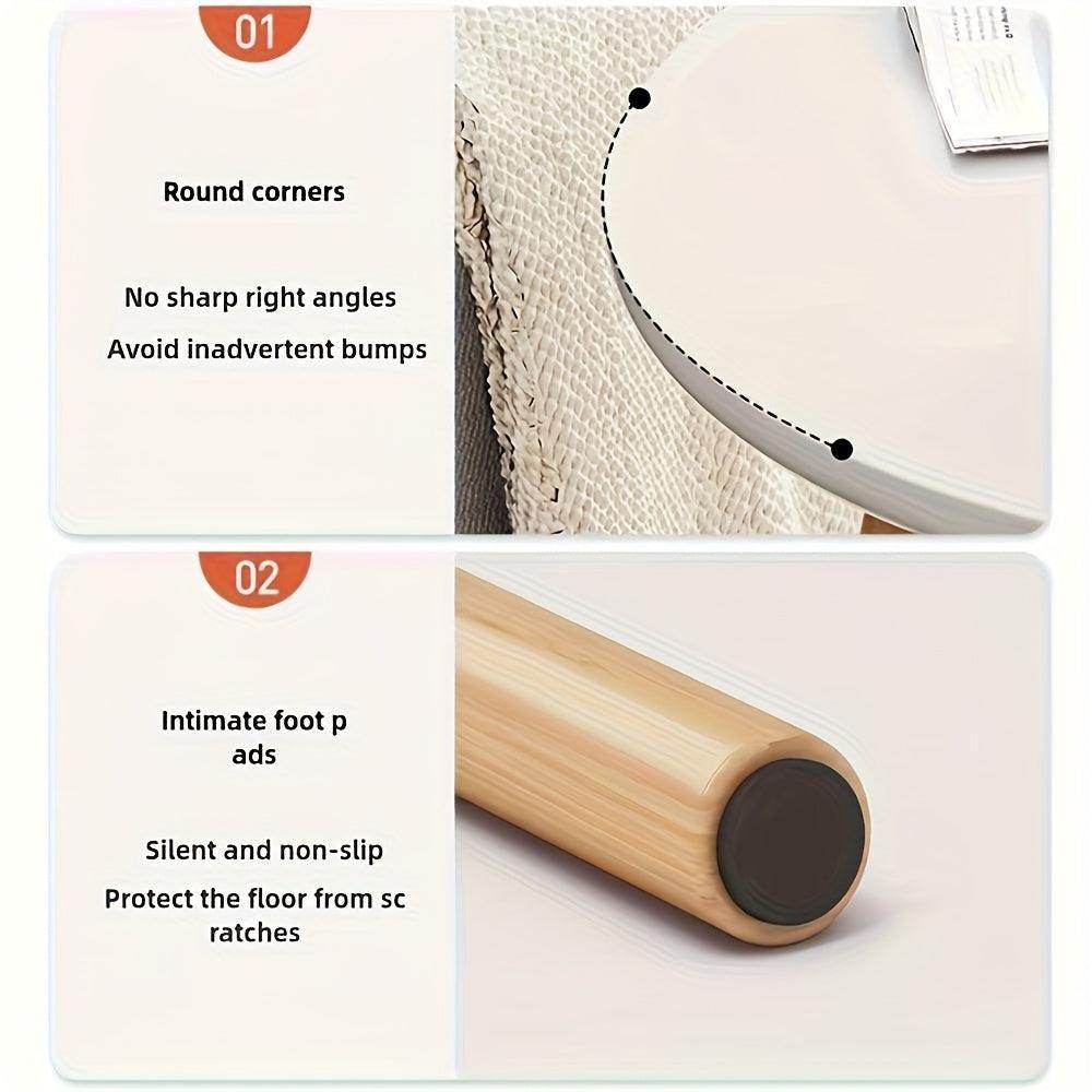 1pc Modern White Wooden Side Table with Tripod Base - My Store