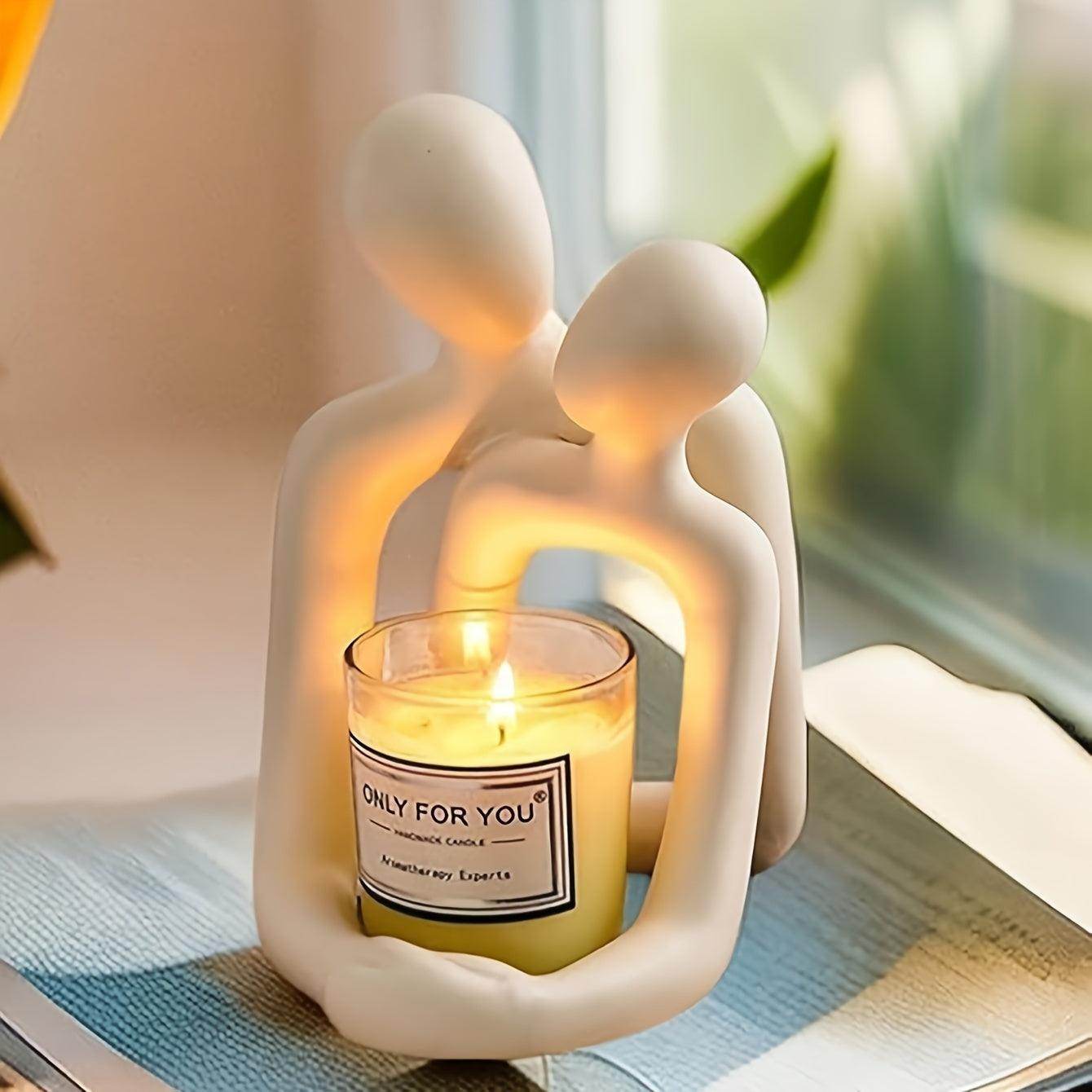 Abstract Hugging Couple Candle Holder - My Store