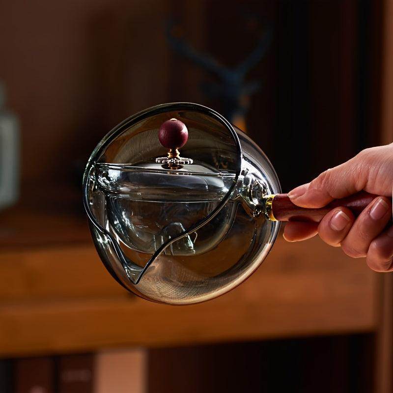 360-Degree Rotating Glass Teapot with Side Handle - 500ml - My Store