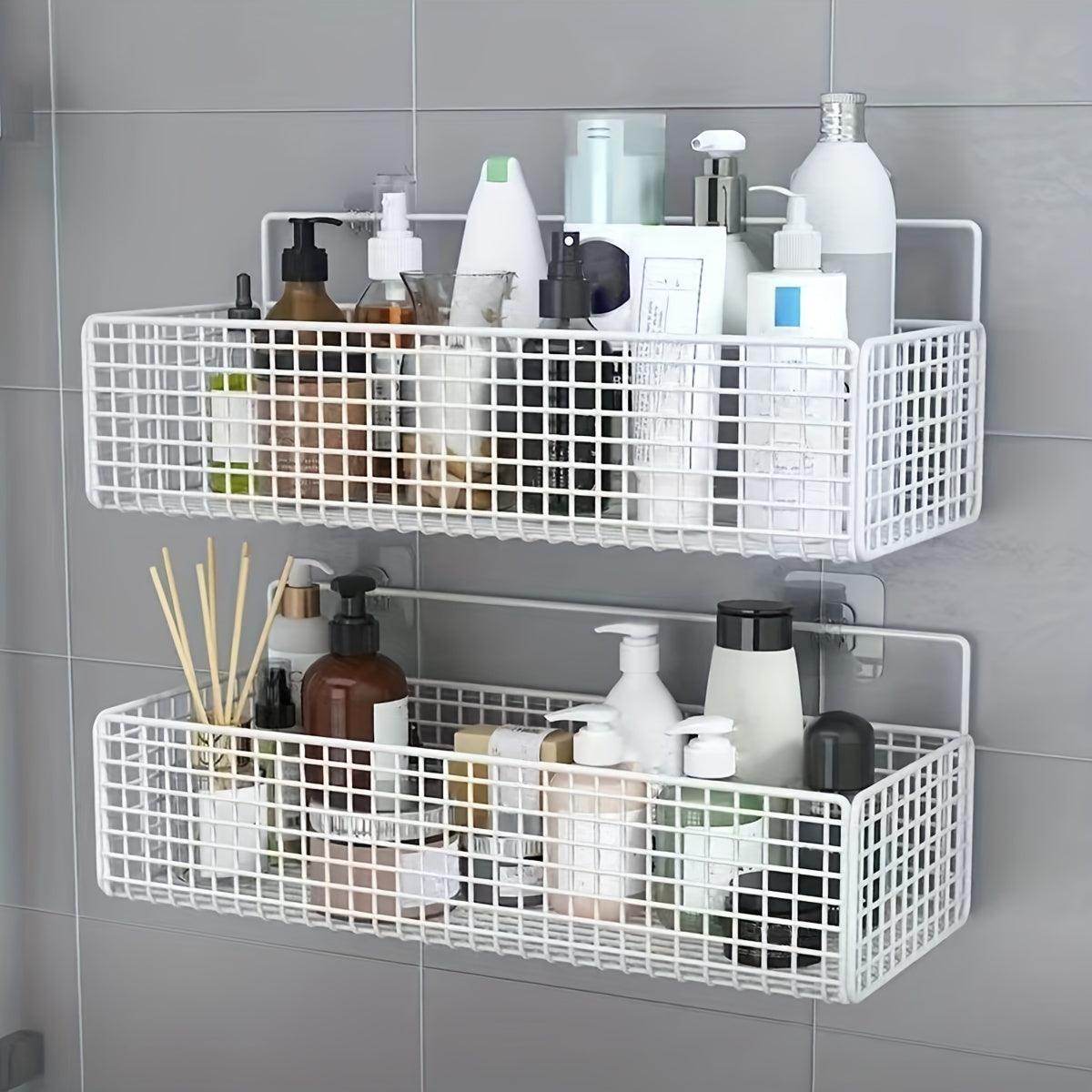 Wall-Mounted Bathroom Storage Rack with Golden Tubes - My Store