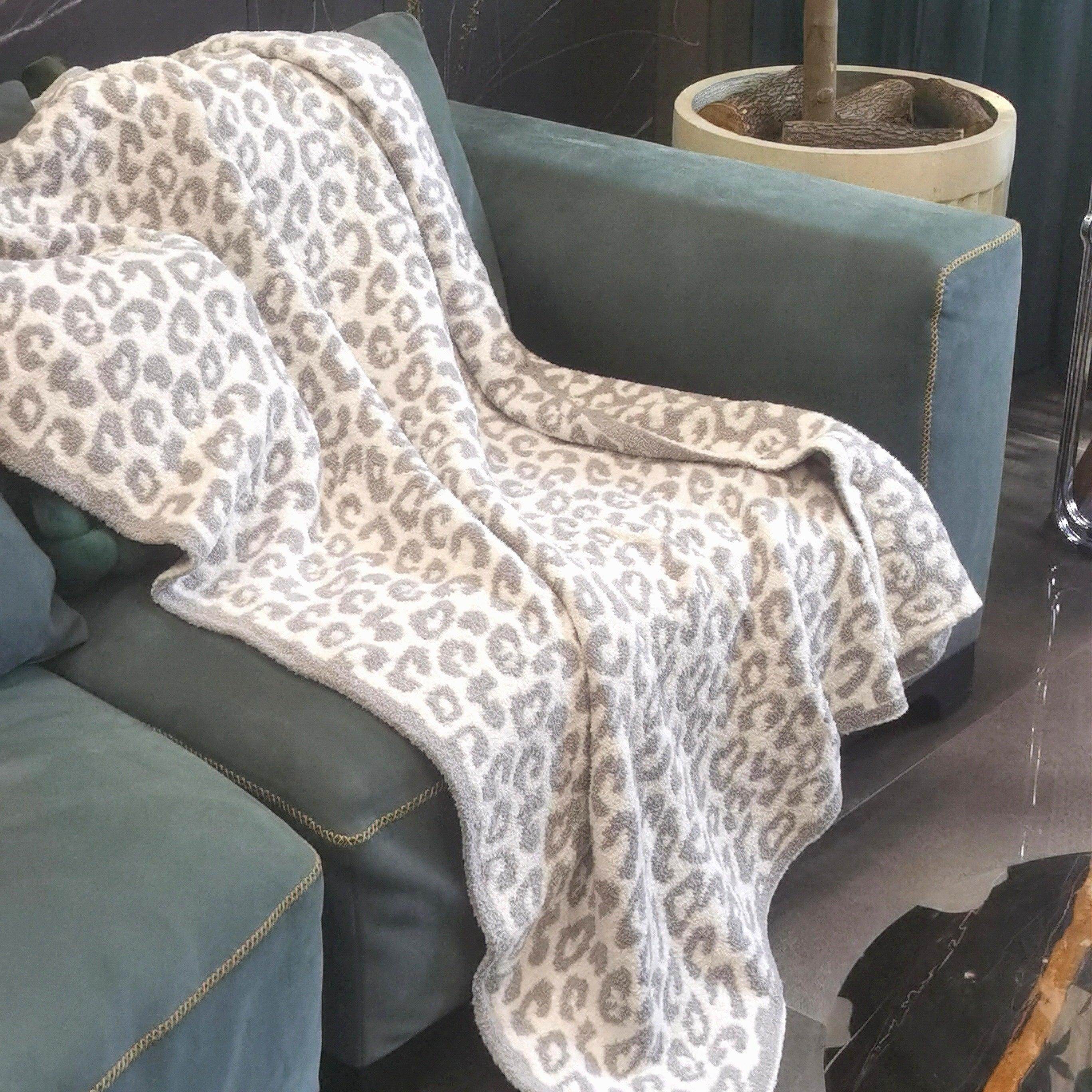 Leopard Print Knitted Throw Blanket - My Store