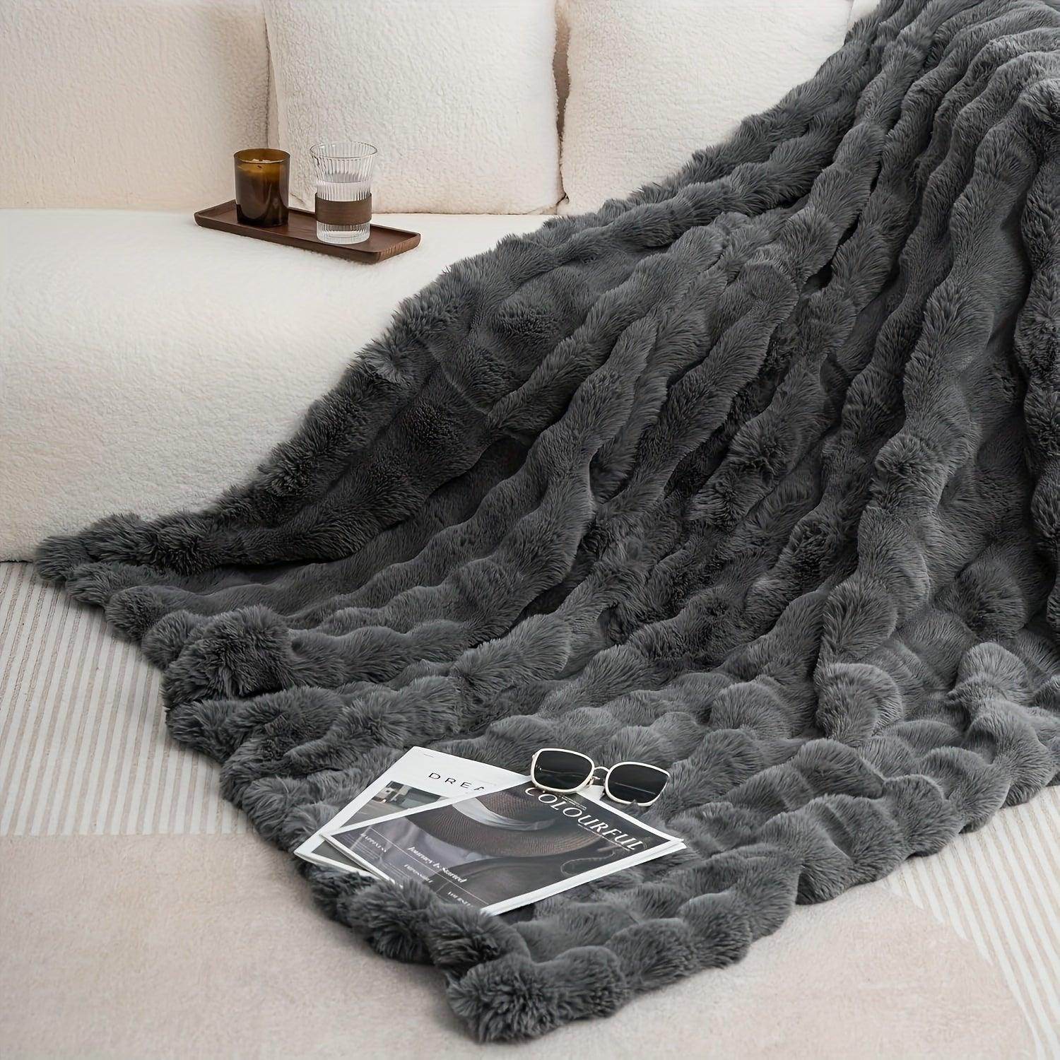 Cozy Faux Rabbit Fur Blanket - My Store
