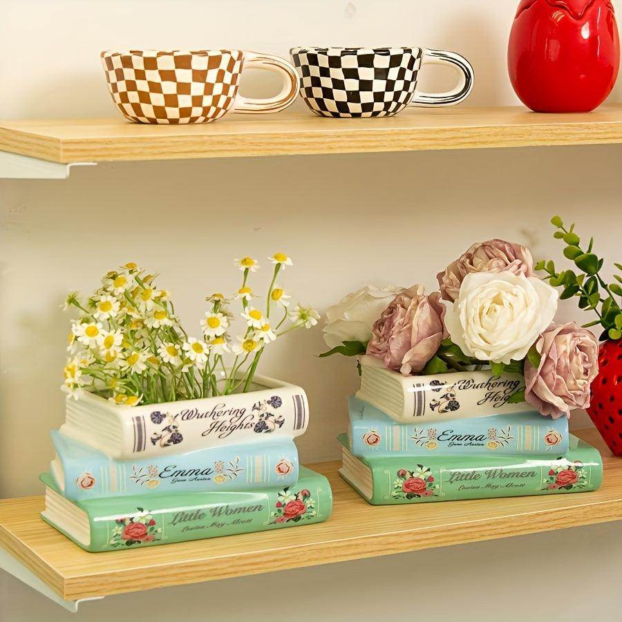 Creative Three-layer Ceramic Book Vase - My Store