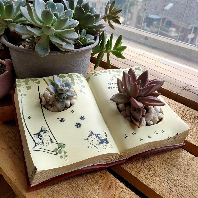Modern Resin Book Planter - My Store
