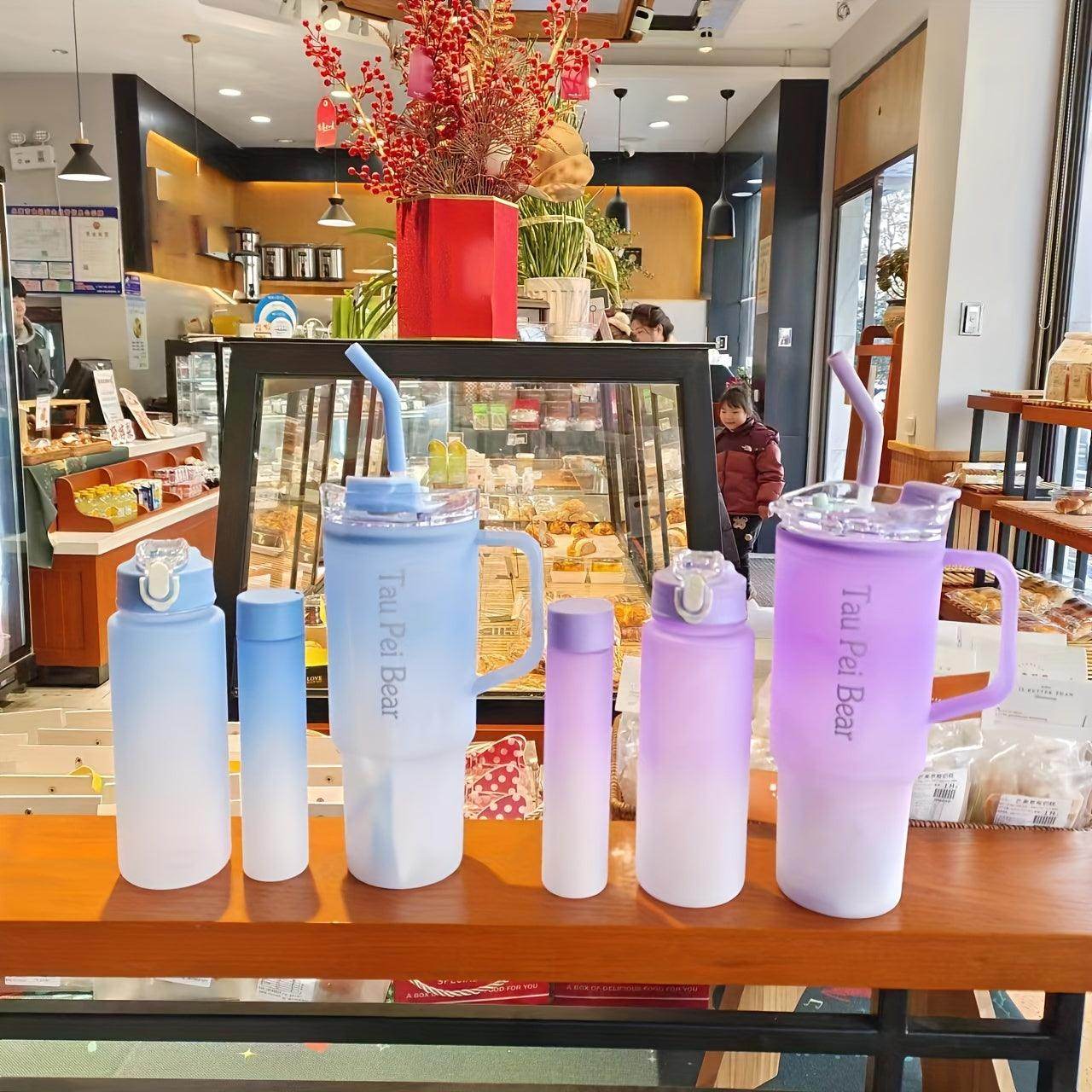 Set of 3 Gradient Color Car Cups - Reusable Plastic Beverage Cups - My Store