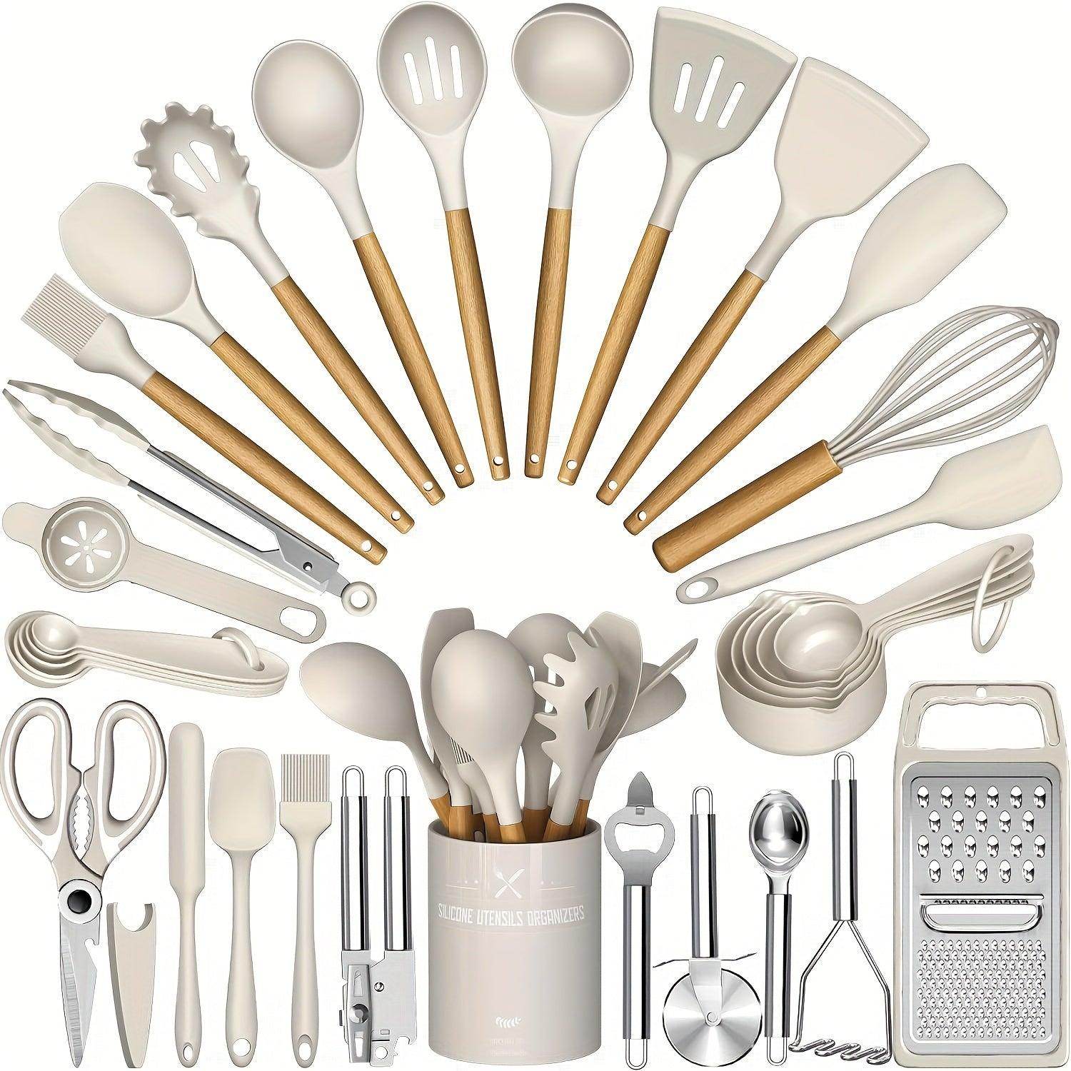 Kitchen Utensils Set- 34PCS Silicone Cooking Utensils With Holder - My Store