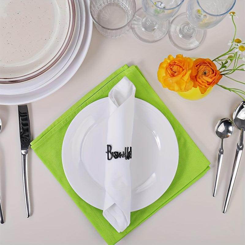 Set Of 6 Bismillah Letter Napkin Rings - My Store