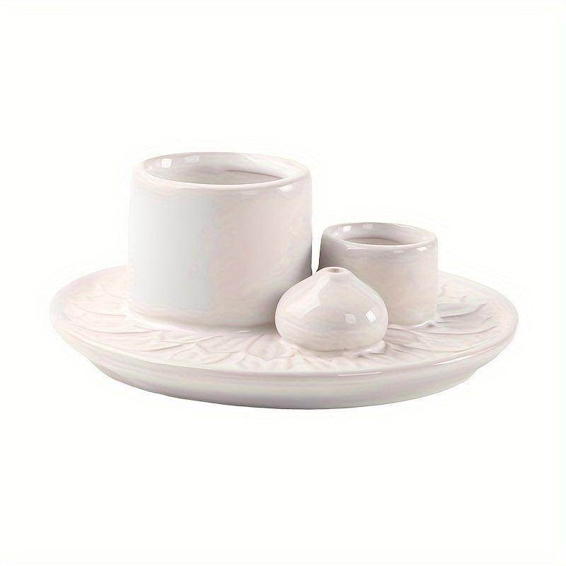 Morandi-Inspired Ceramic Candle & Incense Holder - My Store