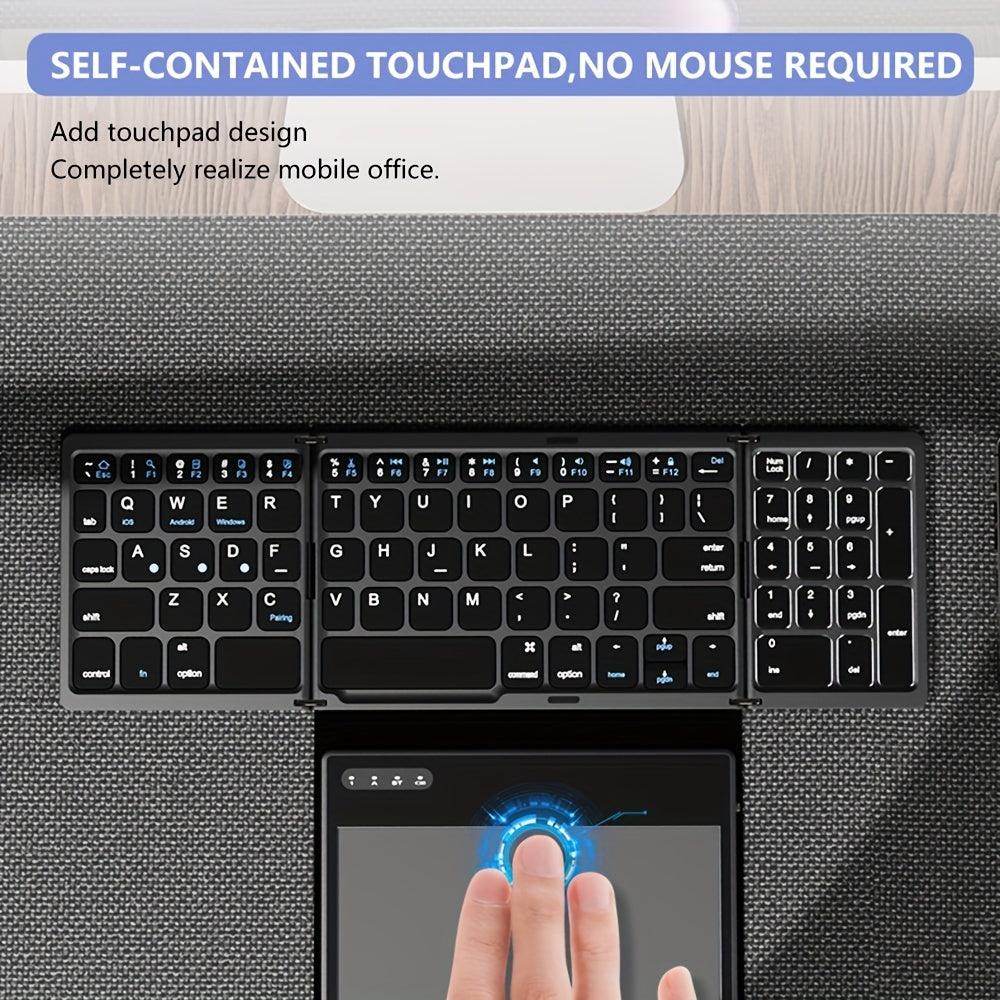 Compact Folding Wireless Keyboard – Touchpad & Rechargeable - My Store