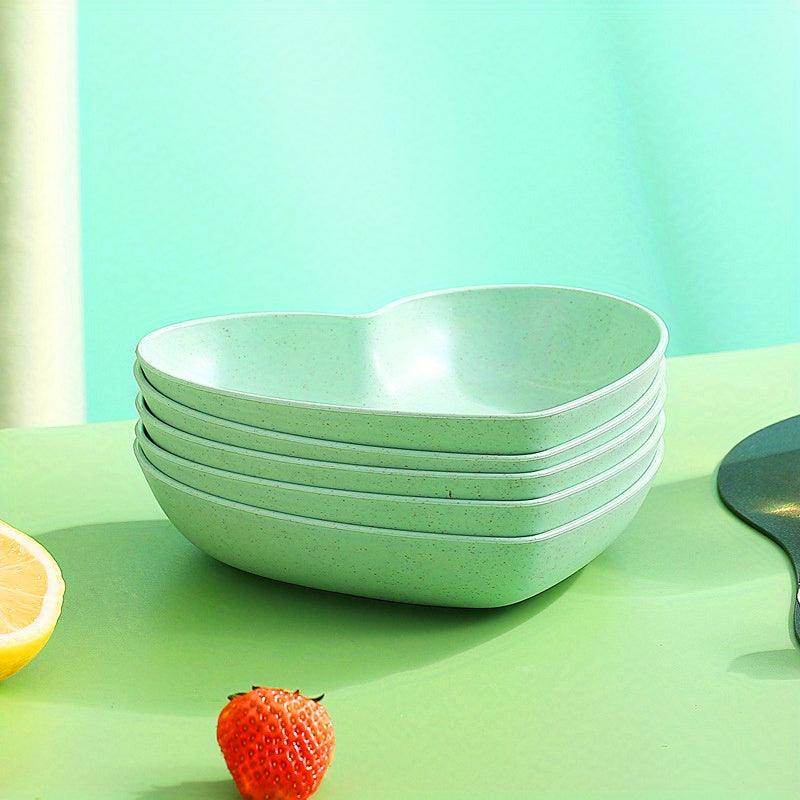 5pcs Durable Heart-Shaped Plate Set - My Store