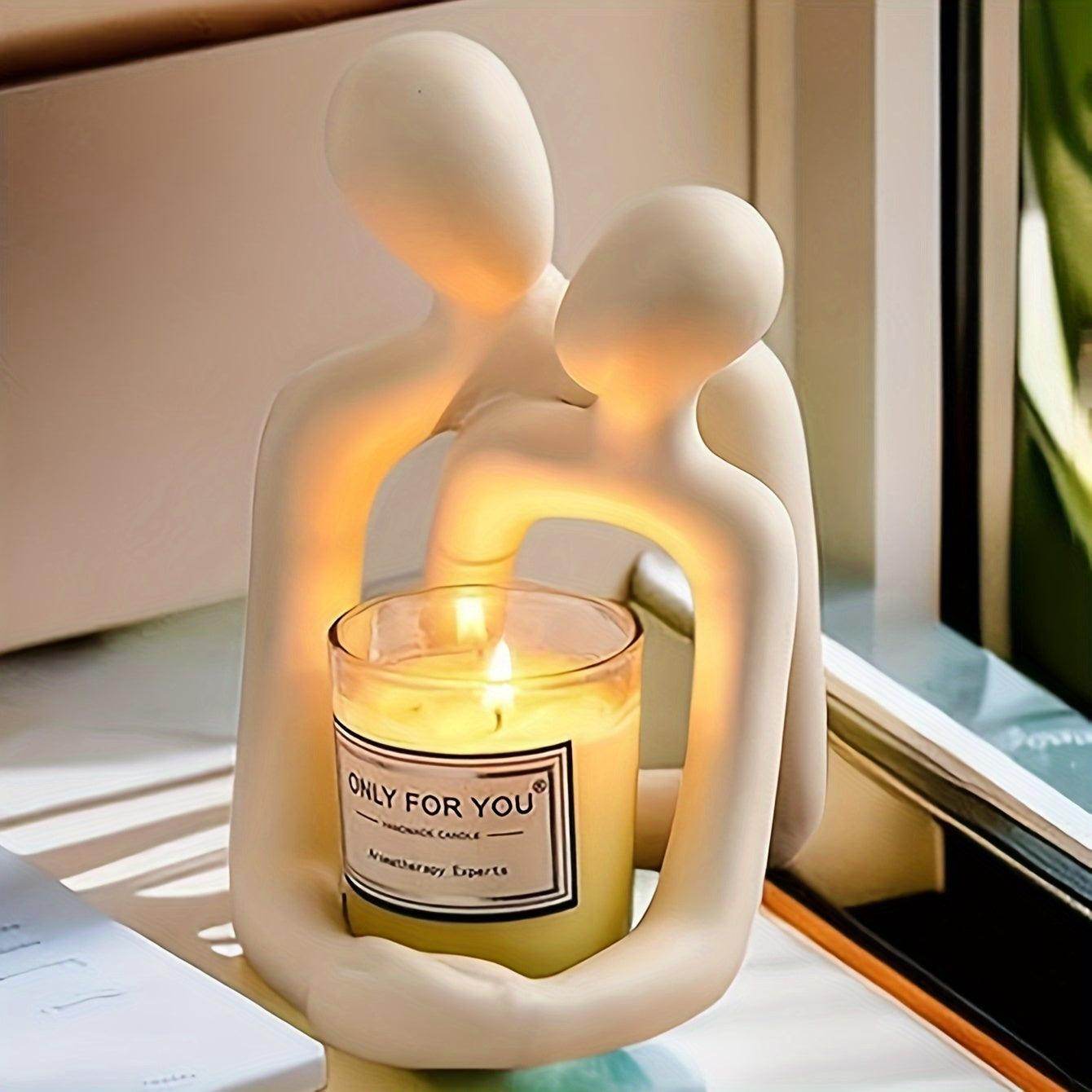 Abstract Hugging Couple Candle Holder - My Store