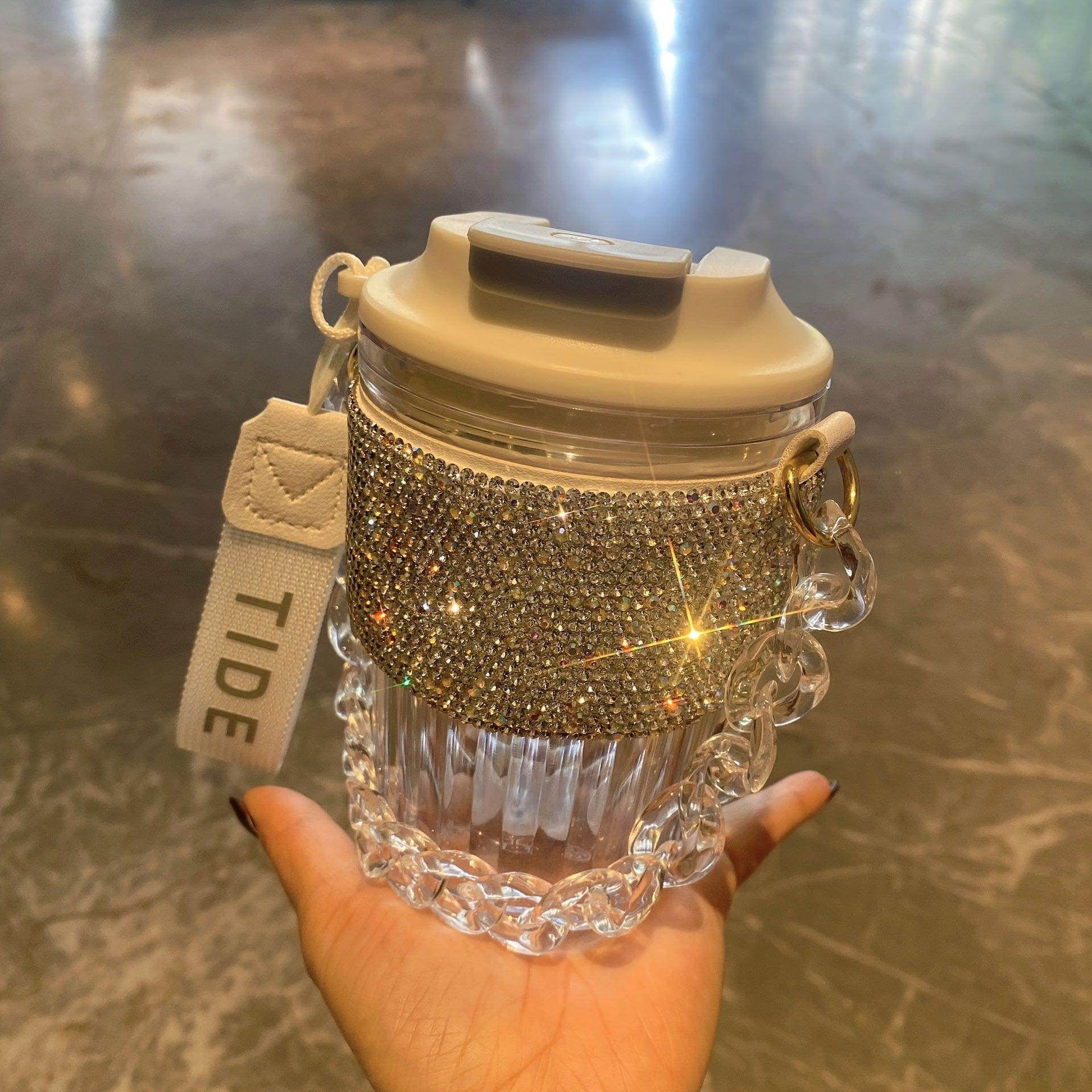 Sparkling Studded Travel Water Cup - Shiny - My Store