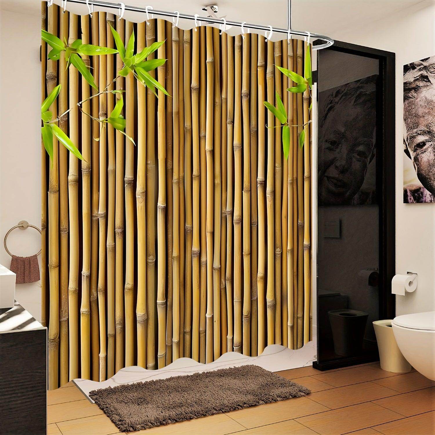 Green Bamboo Leaf Shower Curtain - My Store