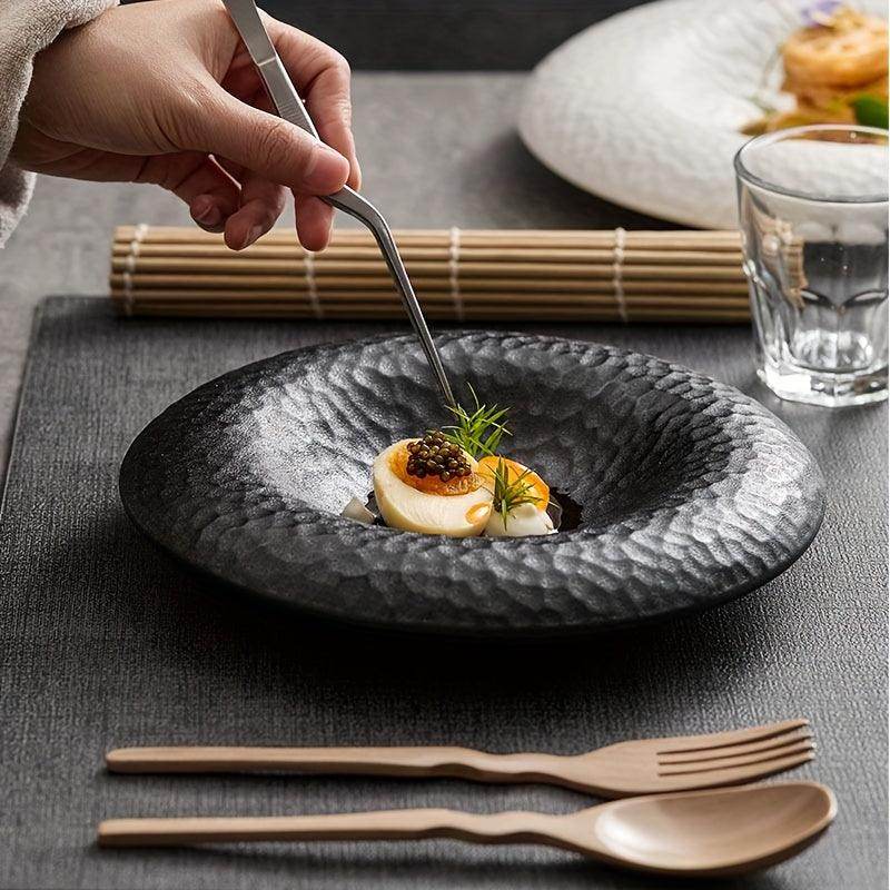 Elegant Black & White Ceramic Plate - My Store