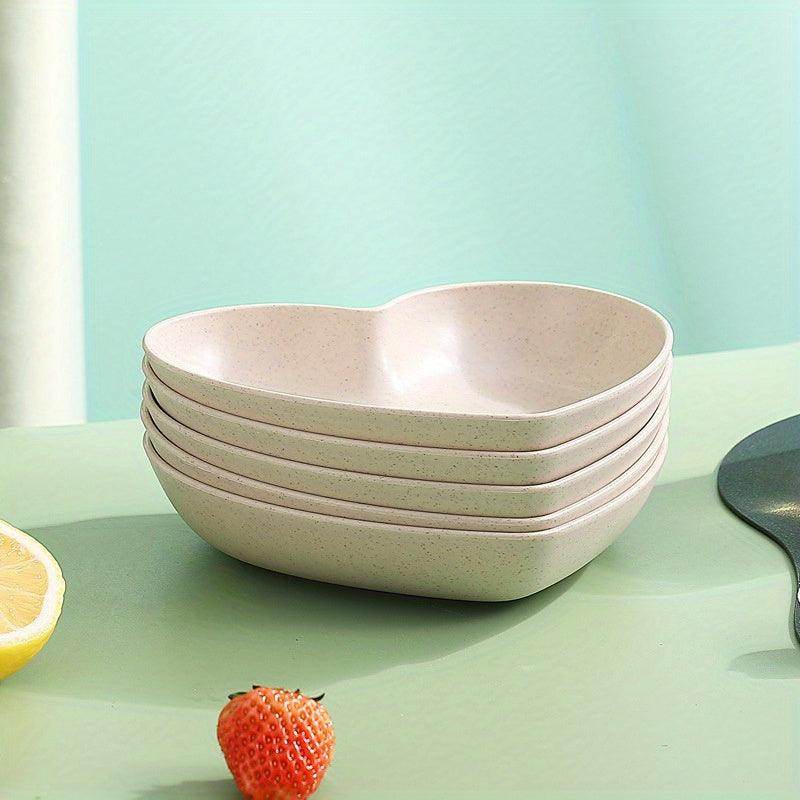 5pcs Durable Heart-Shaped Plate Set - My Store