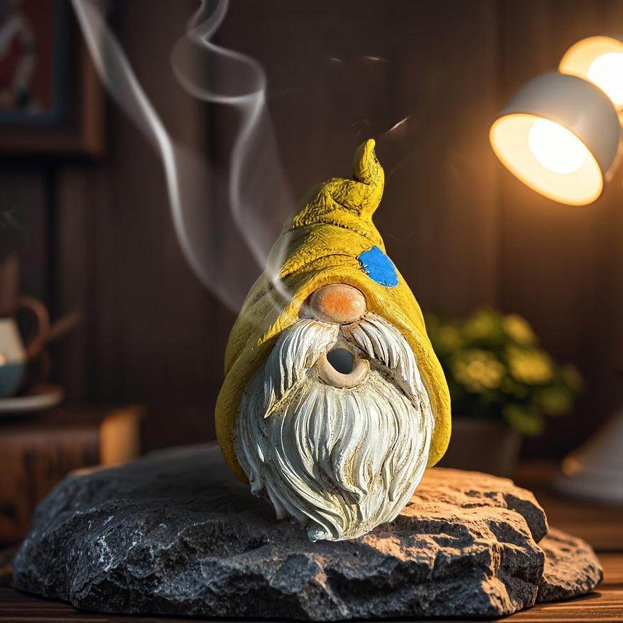 Christmas Gnome Resin Incense Burner with Tweezers - Fragrance-Free, Creative Elf Design for Home & Office Decor, Perfect Holiday Gift - My Store