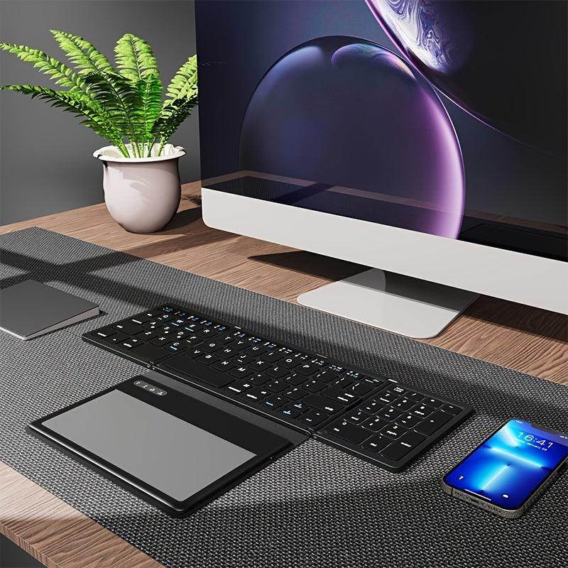 Compact Folding Wireless Keyboard – Touchpad & Rechargeable - My Store