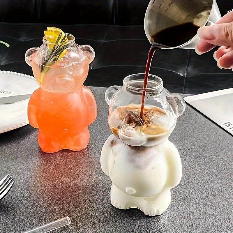 Insulated Teddy Bear Glass Cups - Set of 4 with Straws and Brush - My Store