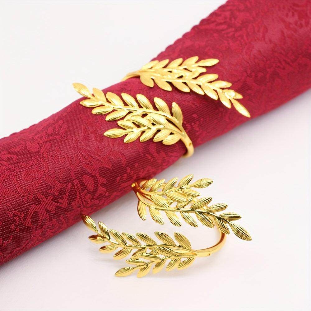 Set Of 6 Wheat Ear Design Iron Napkin Rings - My Store