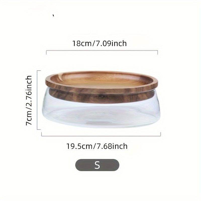 Double Layer Wooden Tray with Glass Bowl & Wooden Lid - My Store