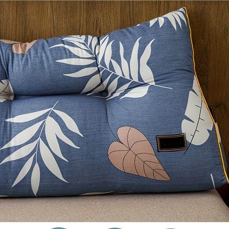 Plush Gray Headboard Cushion with Yellow Zipper - My Store