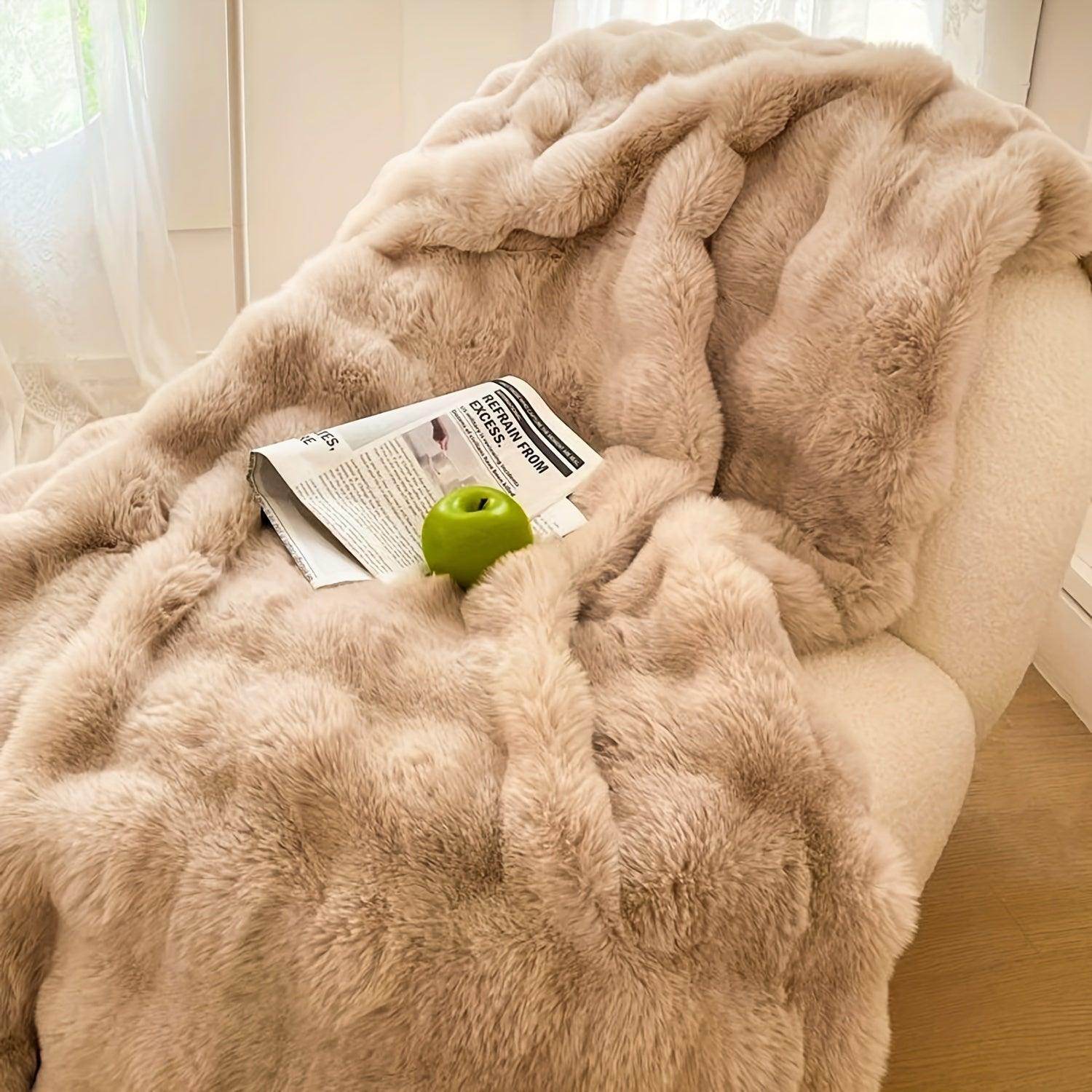 Cozy Faux Rabbit Fur Blanket - My Store
