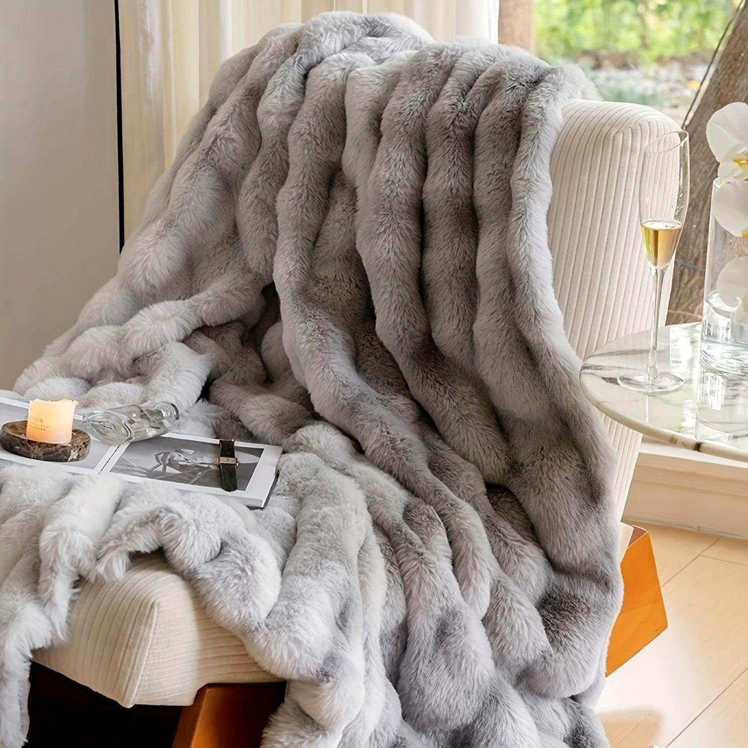 Cozy Faux Rabbit Fur Blanket - My Store