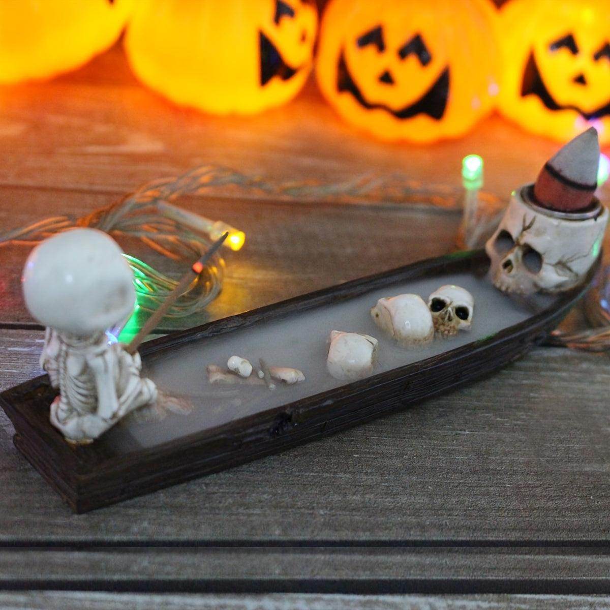 3-Piece Skeleton Boat Resin Incense Holder Set - My Store