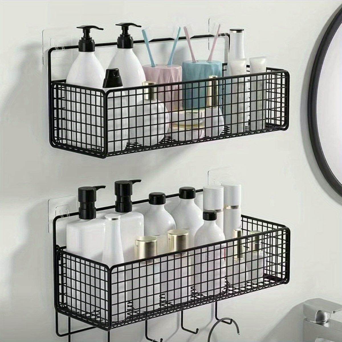 Wall-Mounted Bathroom Storage Rack with Golden Tubes - My Store