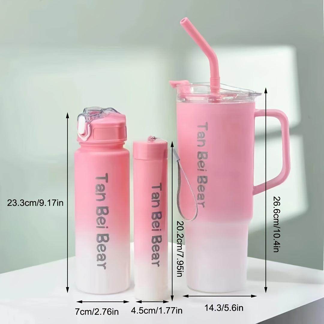 Set of 3 Gradient Color Car Cups - Reusable Plastic Beverage Cups - My Store