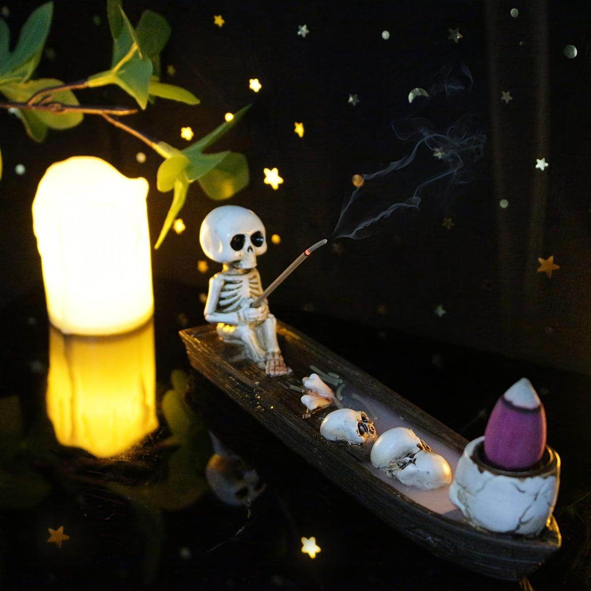 3-Piece Skeleton Boat Resin Incense Holder Set - My Store