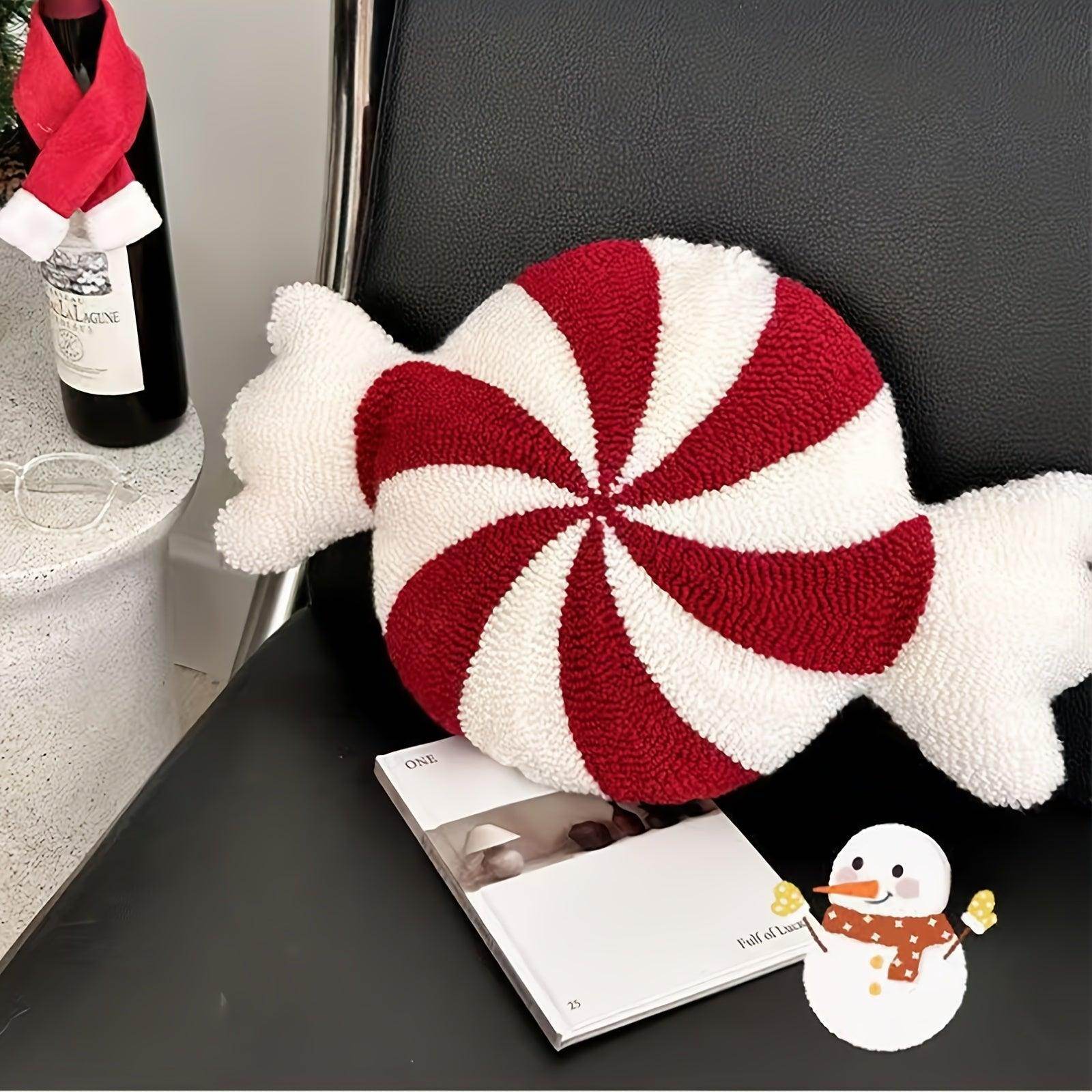 Festive Candy Cane Plush Pillow - My Store