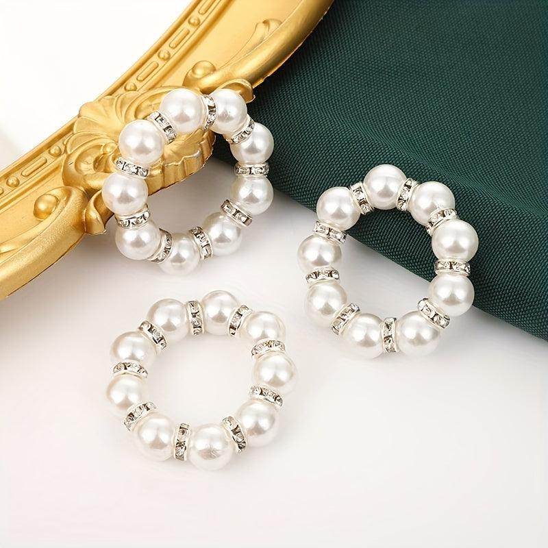 12pcs Elegant Pearl Napkin Rings - My Store